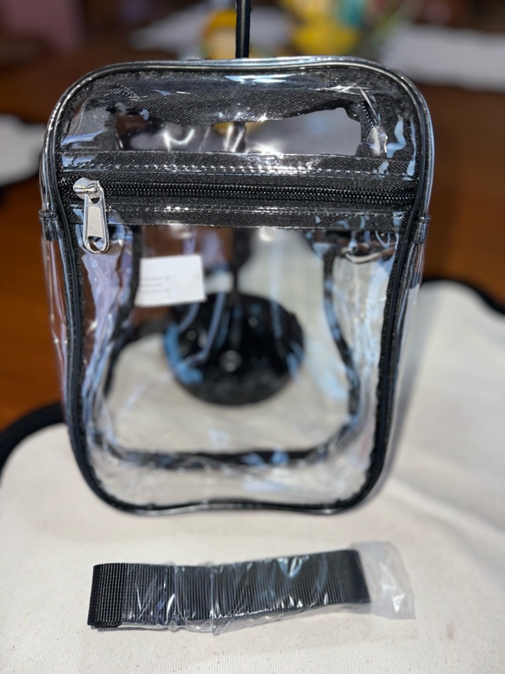 Stadium Approved Clear Crossbody Bag • Black Trim • Concert • Sports • New